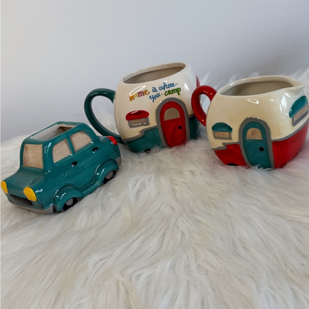 Colorful Camper Cup and Cream&Sugar Set